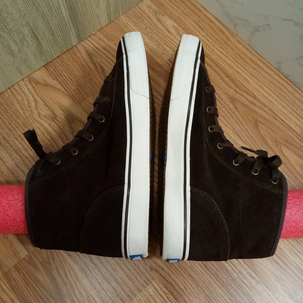 Keds Suede High Top Womens Sz 9 EU 40‎ Brown Lace Up Shoe Sneaker Faux Fur Lined